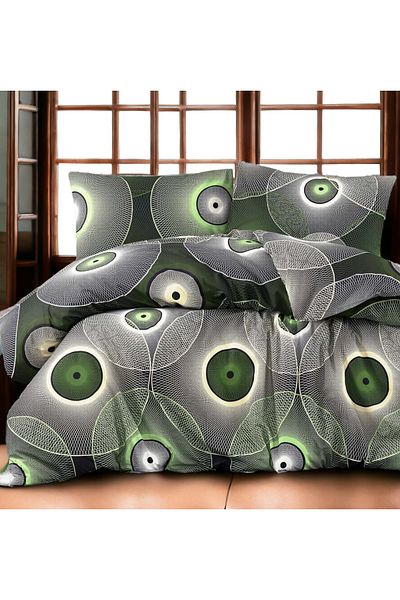 MAJESTE Exclusive 100% Natural Cotton Ranforce Double Duvet Cover Set-techno Green