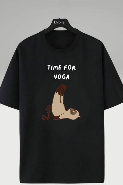 JoneBase Time For Yoga Printed Unisex 100% Cotton T-shirt