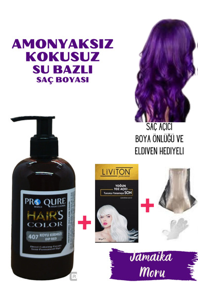 PROQURE amonyaksız saç boyası, kokusuz subazlı yarı kalıcı 250 ml PROQURE (AÇ...