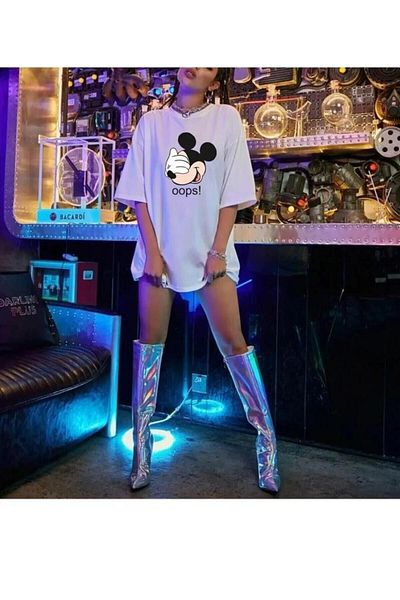 JoneBase Unisex Micky Mouse Oops!Oversize Cotton T-shirt