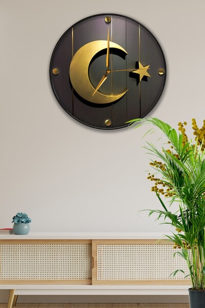 EMYA HOME Ceas de perete Gold Moon Star - 29 cm