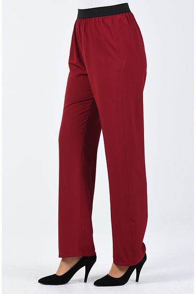 sefamerve Burgunderfarbene Damen-Wanderhose aus Viskose