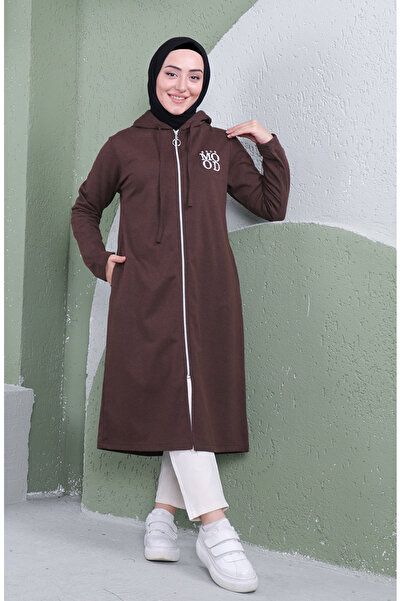 sefamerve Kapüşonlu Spor Kap 3081-07 Kahverengi