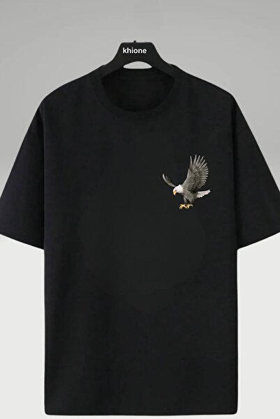 JoneBase تي شيرت قطن 100% مطبوع عليه نسر للجنسين