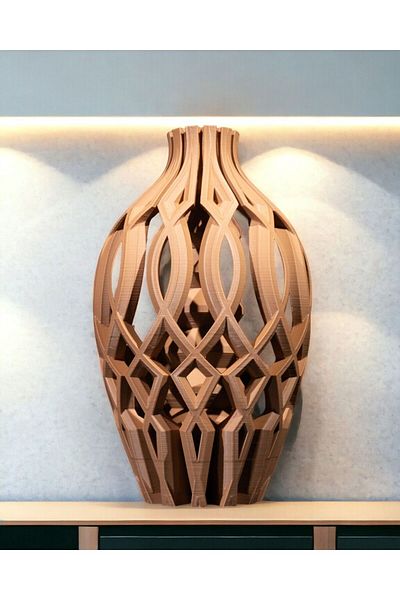 CESTOPİENO Βιοπλαστικό βάζο 12x12x20 cm Μακρύ Καφέ