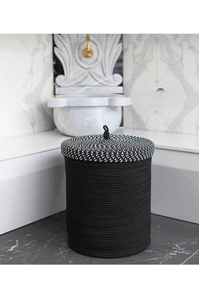 ModaCardin Плетена кошница от юта - органайзер за кърпи за баня, кошница за мръсни играчки 40x36