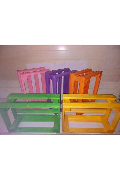 DEMBEY AHŞAP ATÖLYE Ahşap Kasa Raf Çiçeklik Kitaplık Renkli Mini Kasa