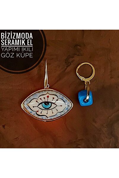bizizmoda Glass Basement Bead Gold Plated Earrings Murano Ceramic Earrings