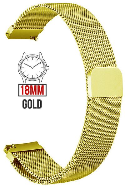 COBRA سوار ساعة معدني متوافق مع Fossil-Welder-Casio-Seiko-Omega-Armani مقاس 18 مم - مغناطيسي Mıksr18