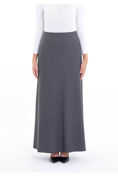 G-Line GrayMaxiLength A-line Zippered Classic Skirt