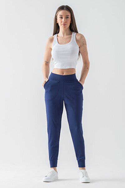 RuyaMood Γυναικείο φούτερ με μαλακή υφή με διπλή τσέπη ψηλόμεσο Jogger