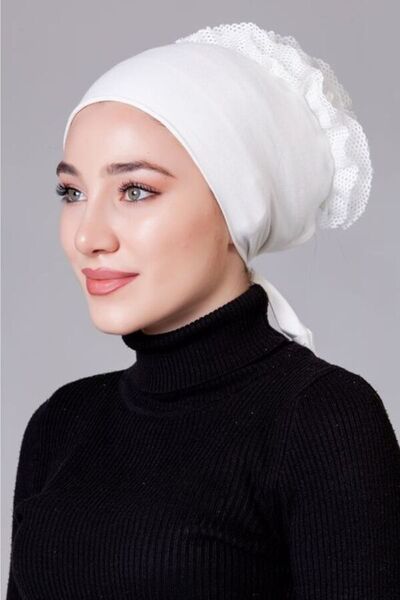 nanak Κρέμα (εκρού - υπόλευκο) Lycra Frilly Αντιολισθητικό Καπό