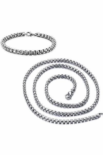 Herşey Nota Men's Bracelet Chain Set - Albanian Model, 316L, Set of 2, 3mm