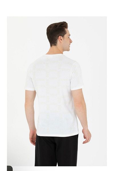 U.S. Polo Assn. ΒΑΣΗ. POLO ASSN. - Ανδρικό μπλουζάκι με λευκή λαιμόκοψη
