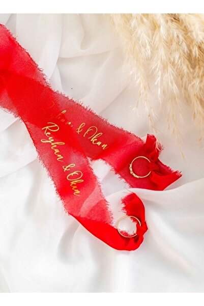 Renna Parıltılı Yazılı Nişan & Söz Yüzük Kurdelesi Kişiye Özel Kumaş Kurdele ...