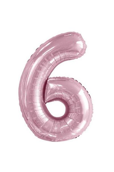 parti sürprizi Baby Pink 6 Number Foil Balloon 100 Cm