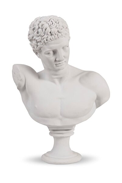 SNM Home Decoration -dekoratif Büyük Hermes Ham Polyester Büst Heykel 50x33 Cm