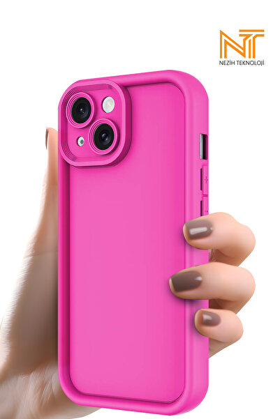 Nezih Case غطاء بتصميم لامع ومتوافق مع هاتف Apple iPhone 15 مع حماية للكاميرا