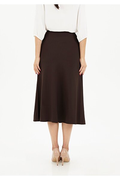 G-Line A-line Brown Midi Kilos Skirt