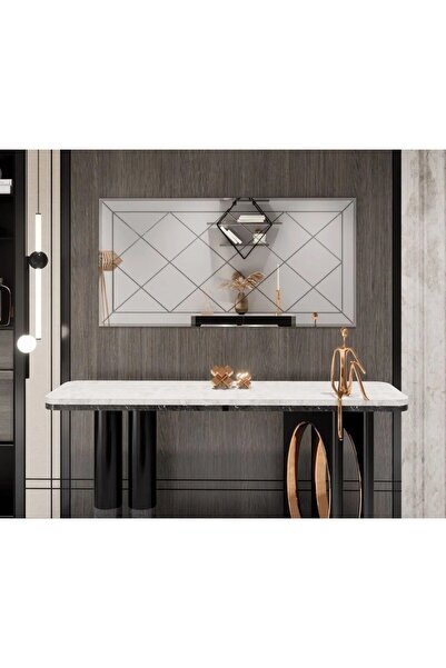 Ars Dekoratif Baklava Desenli Bizoteli Salon Ofis Konsol Aynası 120cm X 60cm