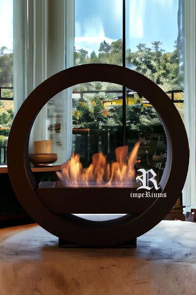 impeRiums Moon Design Bioethanol Şömine: Dairesel Zarafet ve Sıcaklık