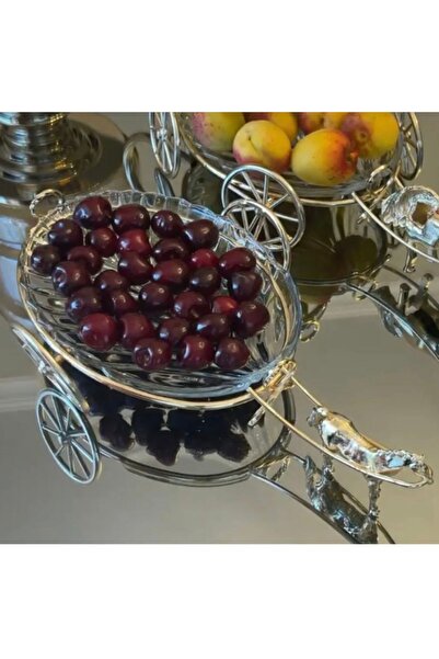 İmren Collection حامل عرض بتفاصيل حصان فضي اللون