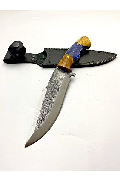göcen El yapımı Epoksi Saplı Dövme Çelikten Av ve Kamp Bıçağı ( Paslanmaz Değildir.)