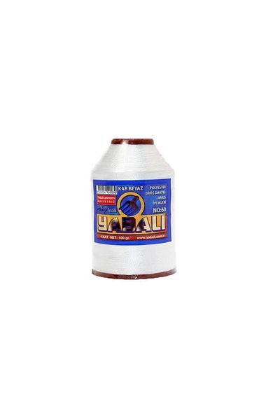 UYAR Ață de dantelă din poliester Yabalı 100 gr Nr.:60 Albă ca Zăpada