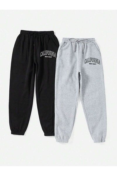 DAXİS Sportwear Company UNISEX 2-PACK LARGE SIZE PRINTED TRACKPANTS DAXİS Sportwear Company