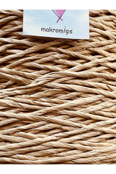 Makromİps 250 gr Premium Natural Paper - Wicker Raffia Natural Kraft Rope Bag Single Basket Hat