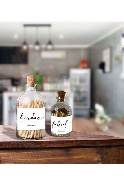 Markayolu Set of 2 Cork Tipped Glass Bottle Shovel and Cubicle