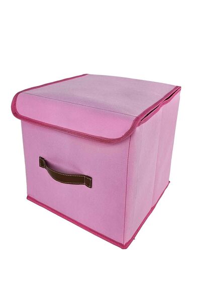 Woys Bags Pembe Geniş Ebatlı Deri Saplı Kapaklı Kutu