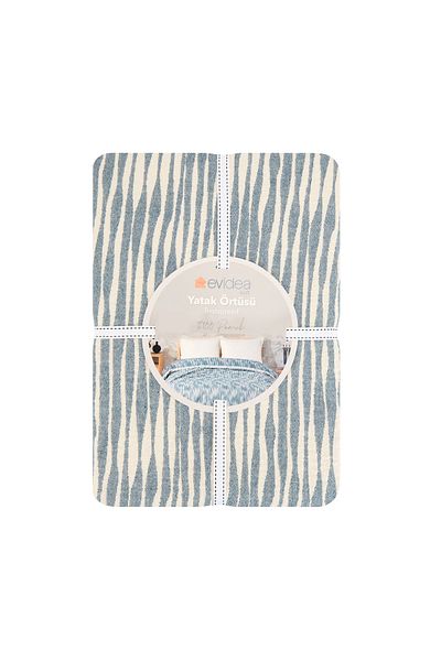 Evidea Navy Blue single striped Bedspread - 160x225 cm