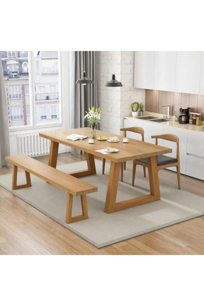 ENJOY LİFE EnjoyLife Tasarım Doğal Lykia Masif Ahşap Bench ( 30x160 cm )