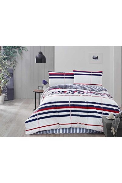 Altınbaşak Striped Kırmızı %100 Pamuklu Çift Kişilik