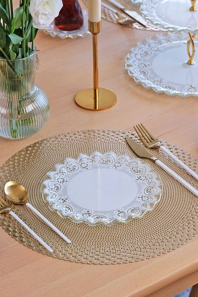 Glore Gold Gilded Cake Tea Treat Set for 6 People - 25 Pieces