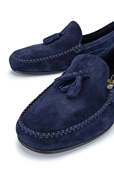 D LEPORI D.LEPORI Men's Loafer - Genuine Leather, Navy Blue Suede