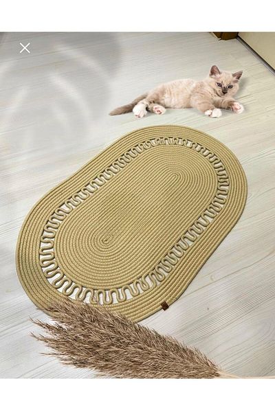 ModaCardin Door Front Jute Wicker Mat - Toilet Seat and Countertop Design