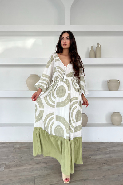 Seda Yalçın Atelier Μάξι φόρεμα με πράσινο σχέδιο