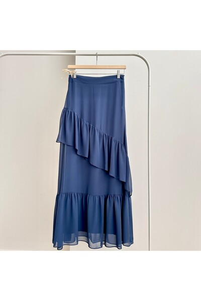 qarmacha Fırfırlı Şifon Etek