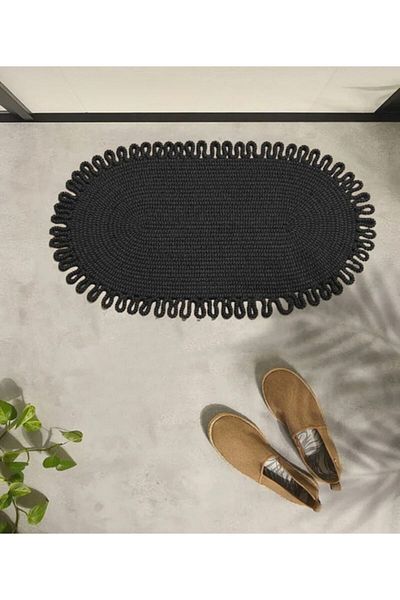 ModaCardin Door Front Jute Wicker Mat - Toilet Seat and Countertop Design