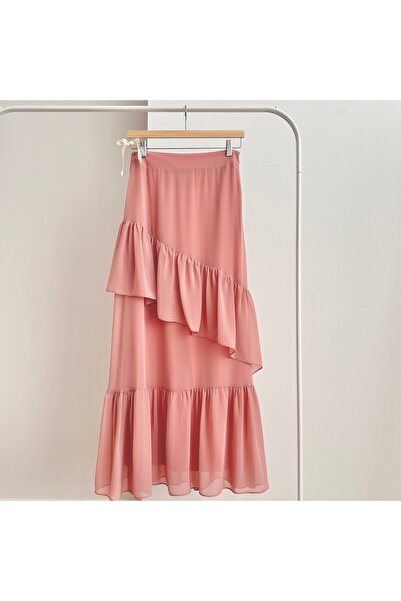 qarmacha Fırfırlı Şifon Etek