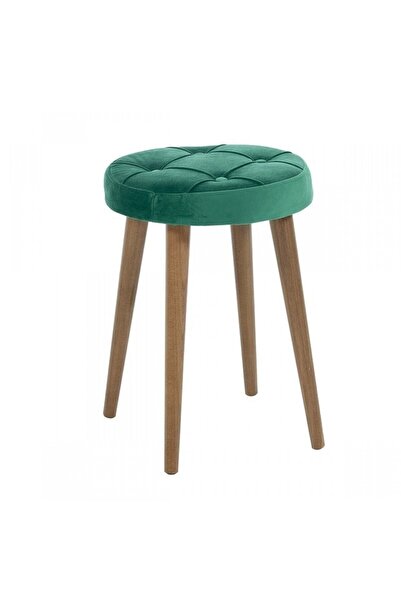 Ünüvar Konsept Tabure Puf Yeşil Yuvarlak 35x35