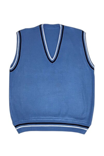 Baharoğlu Unisex Çocuk Mavi Renk Çizgi Detaylı Süveter