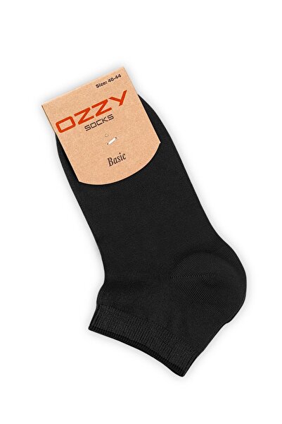 Ozzy Socks 12 Pairs Bamboo Black Men's Seamless Booties Socks 4 Seasons Durable Heel And Toe