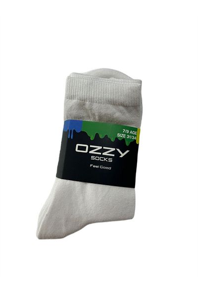 Ozzy Socks 5 чифта бели памучни детски дълги чорапи до глезена