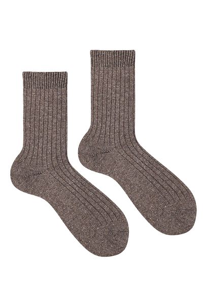 Ozzy Socks 1 ζευγάρι χειμερινές καφέ ανδρικές κάλτσες ύπνου από μαλλί αρνιού απαλή αφή
