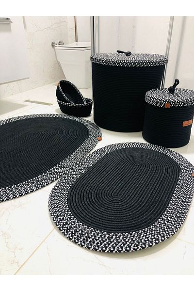 ModaCardin Set de baie din 6 piese din răchită iută