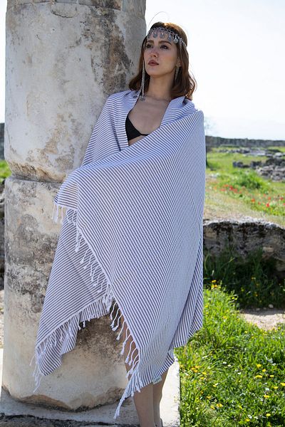 Hiera Made Sultan Series - 100% Organic Cotton Beach Towel 90x180