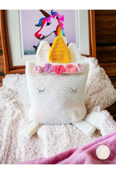 Talai Knitting Rucsac cu unicorn pentru fete Rucsac din plasă